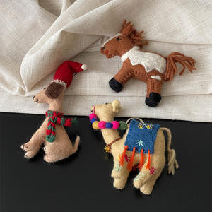 बैलेटिंग ऊन सुई को लगा ऊंट भेड़ घोड़े के कुत्ते को कीचेन बैग सजावट के लिए जातीय शैली कार सजावट - Product Image 3