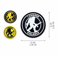 Patchs en PVC personnalisés, patchs en caoutchouc 3D en relief, patch moral tactique en caoutchouc avec silhouette de Bigfoot Sasquatch