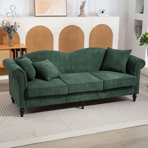 Living Room Furniture Contemporary Style Deep Living Room Sofa 3 Seat Velvet Sofa Fabric Material Sofa