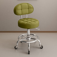 Tabouret Pivotant en Acier Inoxydable Réglable en Hauteur avec Roues, Meilleure Vente pour Salons, Spas et Coiffeurs