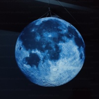 Ballon lunaire gonflable en PVC de 3 m de diamètre avec ventilateur intégré et éclairage LED pour la décoration de scène, d'événements et de fêtes