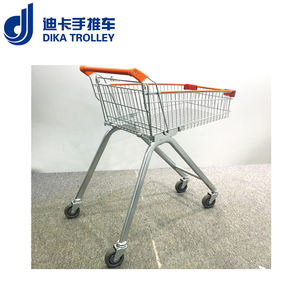 Supermarkt Hand Push Winkelen <span class=keywords><strong>Trolley</strong></span> Staal Materiaal Verzinkt Winkelwagen - Product Image 6