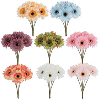 Fleurs artificielles multicolores réalistes au toucher réel, gerberas en PU, décoration florale pour mariage, Noël, maison, cuisine, arrangements floraux