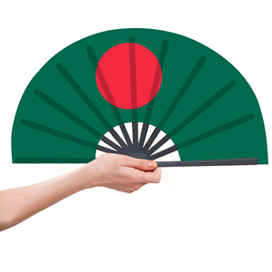 Abanicos Plegables de Bambú con la Bandera de Bangladesh al por Mayor, Abanico de Mano para Carnaval, Boda, Festival, Fiesta, Agencia de Viajes - Product Image 2