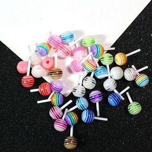 50 pièces de breloques tendance esthétique Y2K pour décoration de nail art, en résine, motifs mini dessin animé, carreaux et sucettes, pour DIY fait main - Product Image 4