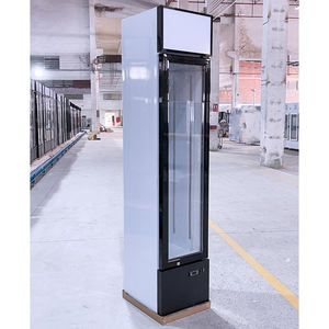 Congelador vertical con puertas de vidrio Congelador sobre ruedas Congelador Delgado Refrigerador <span class=keywords><strong>Pepsi</strong></span> con puerta de vidrio para bebidas - Product Image 5