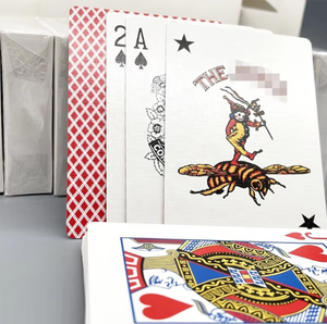 Nouvelle mise à niveau professionnelle usine personnalisé Double face quatre couleurs impression jeu de cartes à jouer en vrac <span class=keywords><strong>Poker</strong></span> - Product Image 5