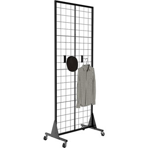 Jh-mech gridwall Bảng điều khiển hiển thị đứng với t-cơ sở và Bánh xe chất lượng cao nhiệm vụ nặng nề di chuyển Floorstanding dây lưới tấm Tường - Product Image 5