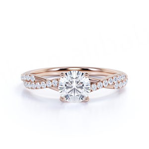 Anillo Ovalado de Moissanita de Moda en Oro Rosa de 18K, Elegante Joyería de Diamantes con Elegante Banda de Oro Rosa de 18K - Product Image 6