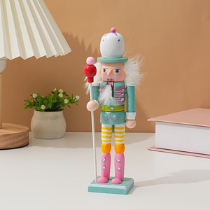 YUELIAN 18CM Soldat Casse-Noisette en Bois Macaron Coloré Créatif, Ornements de Noël pour Décoration de Fêtes et Cadeaux - Product Image 3