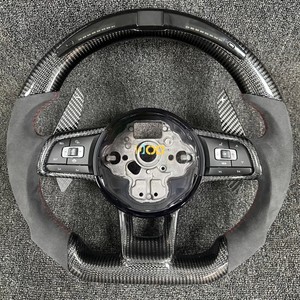 พวงมาลัยสปอร์ตคาร์บอนไฟเบอร์ LED สำหรับ Mk7กอล์ฟ VW <span class=keywords><strong>GTI</strong></span> R 2014-2020การอัปเกรดประสิทธิภาพภายในแบบกำหนดเองโดยไม่มีถุงลมนิรภัย - Product Image 5
