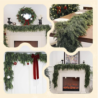 Guirlande de cèdre artificiel réaliste, épaisse et luxuriante, toucher doux, style cyprès/cèdre/pin, pour décorations de Noël, directement de l'usine
