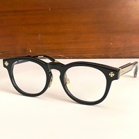 Gafas Ópticas de Diseño de Alta Calidad para Hombre y Mujer, Punk DINGALONGLINGLONG 49-24, Monturas de Gafas de Acetato y Titanio de Lujo para Negocios