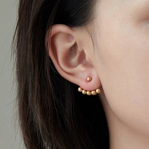 Pendientes de Bola Redonda Estilo Francés, Chapados en Oro, de Acero Inoxidable, con Diseño de Bola Pequeña, Modernos, para Fiesta - Product Image 4