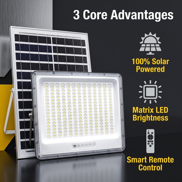 Solar Flood Light Motion Sensor Remote Control IP67 Waterproof LED 300W Security Light Auto Solar Outdoor