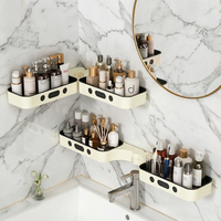 Étagère de rangement en plastique pour salle de bain, sans perçage, support de rangement rotatif pour coiffeuse, étagère d'angle pour épices à domicile