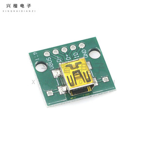 Conector USB a DIP Hembra de 5 Pines, Paso de 2.54 mm, Placa de Conexión SMT U8 - Product Image 1