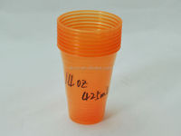 Gobelets jetables en plastique PP de qualité alimentaire, orange, 14 oz, en gros, durables, pour boissons et desserts