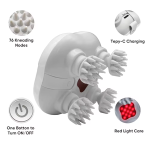 Masajeador de <span class=keywords><strong>cuero</strong></span> <span class=keywords><strong>cabelludo</strong></span> de cabeza de amasado de mano recargable eléctrico herramienta de masaje de limpieza de cabello impermeable máquina rascadora relajante de cabeza - Product Image 2
