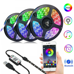Bande <span class=keywords><strong>LED</strong></span> RGB intelligente sans fil 5M avec application, télécommande, DC 5V <span class=keywords><strong>USB</strong></span>, rétroéclairage <span class=keywords><strong>TV</strong></span>, <span class=keywords><strong>ruban</strong></span> <span class=keywords><strong>LED</strong></span> flexible 5050 SMD - Product Image 3