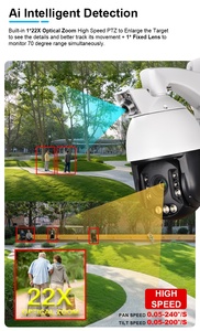Câmera de Segurança CCTV IP POE 4K 8MP 6MP com Zoom 22X, Rastreamento Automático, Visão Noturna Externa, Luz Híbrida de Alta Velocidade, PTZ, <span class=keywords><strong>NVR</strong></span> e Dados - Product Image 3