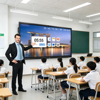 Écran plat interactif intelligent 98 pouces 4K, tableau blanc tactile 40 points avec Android 14 et caméra 48MP pour l'éducation