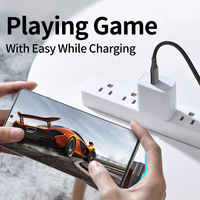 Câble de données coudé USB-C vers USB-C double embout, tressé en nylon, charge rapide PD 60W