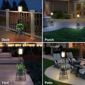Soporte <span class=keywords><strong>para</strong></span> <span class=keywords><strong>Plantas</strong></span> con Luces Solares, Impermeable, de Hierro, <span class=keywords><strong>para</strong></span> Exteriores, <span class=keywords><strong>para</strong></span> Patio, Terraza, Jardín, Decoración - Product Image 4