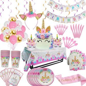 <strong>Unicorn</strong> Party Supplies Set <strong>Unicorn</strong> <strong>Decorations</strong> and Tableware for Girl Birthday Party - Product Image 1