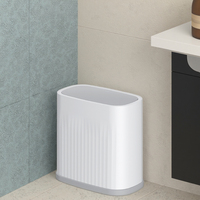 BX Poubelle de rangement pour cuisine et salle de bain Poubelle à couvercle à ressort en plastique avec fente Poubelle de style moderne