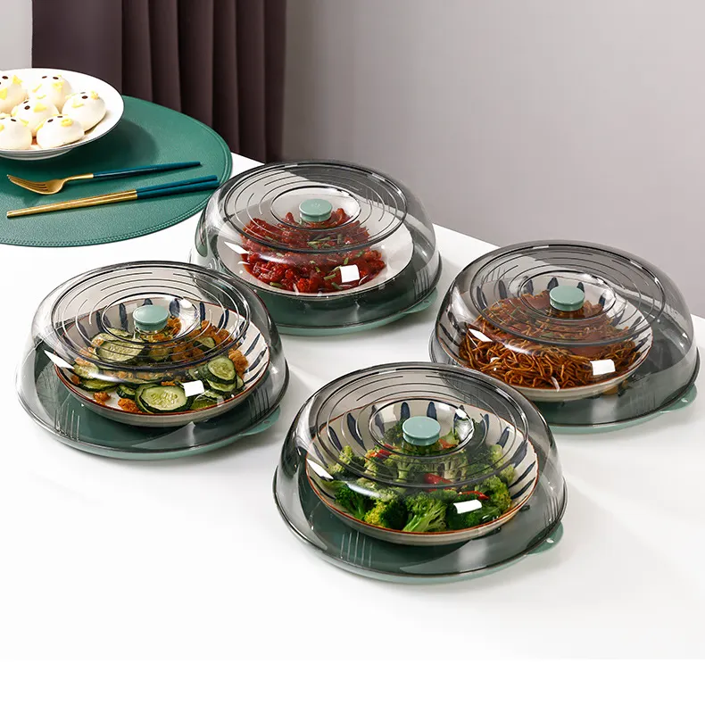 NFS2022 Multilayer Stackable Dust Proof Plate Food Cover Round Dish Cover Clear Plastic Insulation Food Cover