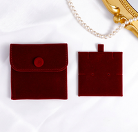 Sacs à bijoux personnalisés avec logo, pochette carrée en feutre double face avec rabat en peluche et fermeture à bouton-pression, 8*8cm, 10*10cm