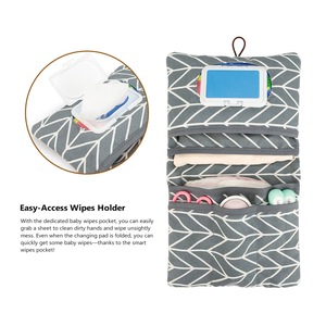 Bolsa portátil para guardar pañales de bebé con espejo y bolsillos para uso en viajes - Product Image 5
