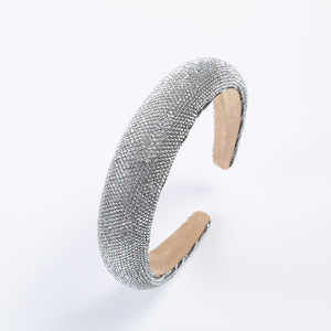 Serre-têtes de luxe en strass, en maille de haute qualité, accessoires capillaires larges pour mariage, vente en gros - Product Image 3