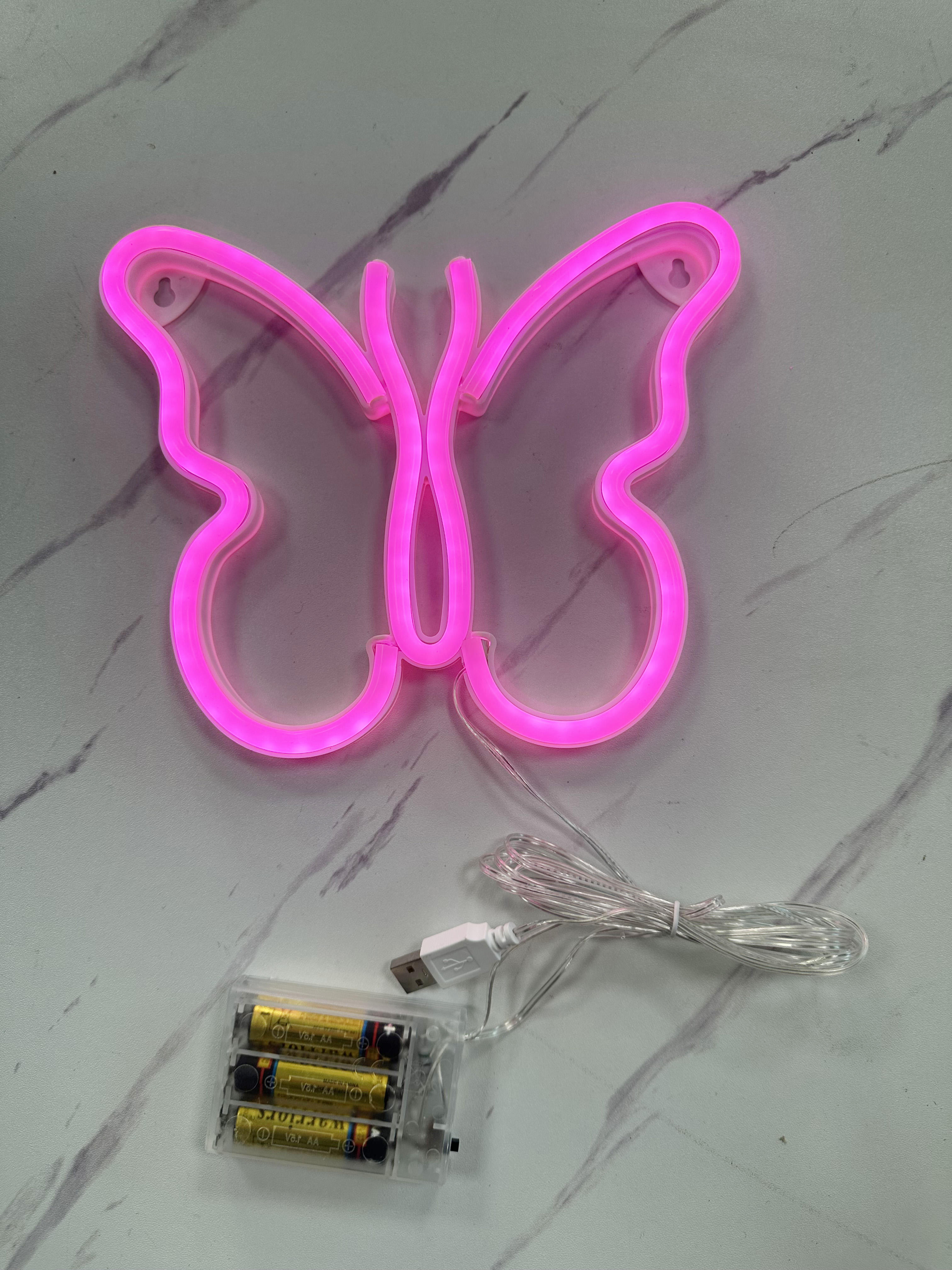Cross-Border Christmas RGB Flex Neon Light Bar Luminous Butterfly Hose Billboard Plastic Body for Background Wall Decorations