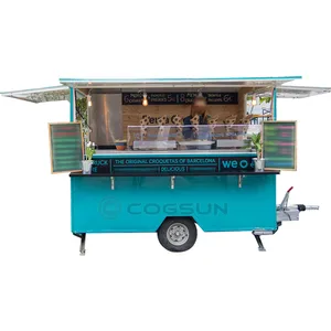 移动食品卡车车商用定制彩色街头食品售卖车甜甜圈冰淇淋车食品拖车