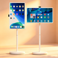 TV Pintar Portabel Layar Sentuh 32 Inci, TV Android Layar Sentuh untuk Gym, Gaming, dan Ruang Tamu, Dilengkapi Stand dan Baterai