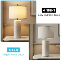 Lampes de chevet pour chambre à coucher, lampes modernes pour tables de nuit, lampes de table de style campagnard pour salon, bureau à domicile, couloirs, blanc