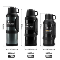 Produk Terlaris Botol Air Stainless Steel Berinsulasi Kapasitas Besar 3.6L/4L dengan Logo Kustom, Kasual 3600/4000ml, Minum Langsung untuk Dewasa