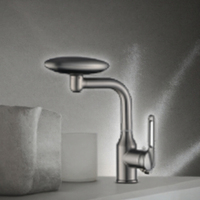 Robinet de douche thermostatique contemporain à débit contrôlé, en acier inoxydable chromé poli, avec poignée unique et pommeau de douche carré