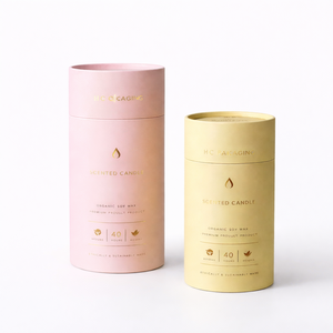 กล่องกระดาษทรงกระบอกคุณภาพสูงสำหรับบรรจุภัณฑ์เทียนหอมจากถั่วเหลือง กลิ่นหอมสำหรับบ้าน พร้อมโลโก้สั่งทำจากโรงงาน - Product Image 1