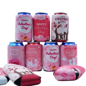 Porte-bouteille de canette de bière vierge isolé étanche en néoprène personnalisé porte-bouteille refroidisseur de canette à sublimation - Product Image 1