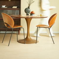 Chaise latérale de luxe nordique, en chêne massif de contreplaqué, meuble de maison, salle à manger