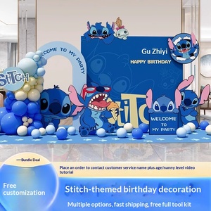 Set di Palloncini in Lattice a Tema Stitch con Sfondo Stampato Digitalmente, Kit Decorativo Tutto-in-Uno per Festa di Compleanno di Ragazzi di 10 <span class=keywords><strong>Anni</strong></span> - Product Image 3