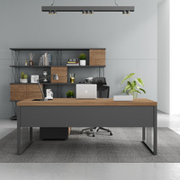 Bureau de direction moderne et simple de style chinois, en forme de L, avec chaise de bureau pour patron, idéal pour un ordinateur.