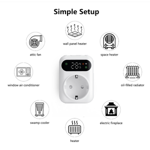 Contrôleur de température sans fil Tuya <span class=keywords><strong>Chauffage</strong></span> et refroidissement Alexa <span class=keywords><strong>Google</strong></span> <span class=keywords><strong>Home</strong></span> Smart Wifi Prise OLED Thermosist pour composants CVC - Product Image 2