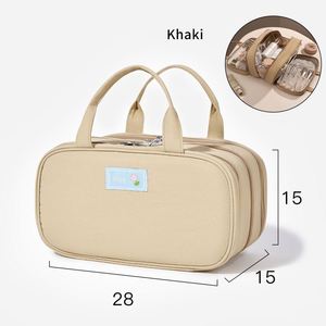 Sac de rangement pour articles de toilette de voyage imperméable, compartiment, fermeture à glissière, grand sac de rangement multifonctionnel pour cosmétiques pour femmes - Product Image 4