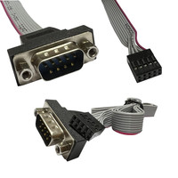 Cable deflector de puerto serial com de 9 pines, cable plano de expansión DB9, macho/DuPont 10P 2,54