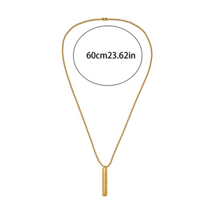 จี้สเตนเลสสตีลทรงกระบอกสำหรับผู้ชายและผู้หญิง - Product Image 5