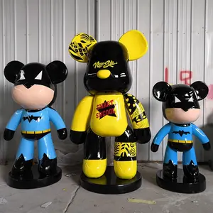 Estátua de artesanato em resina de alta qualidade personalizada para urso violento, escultura em Bearbrick, 28 cm, 400%